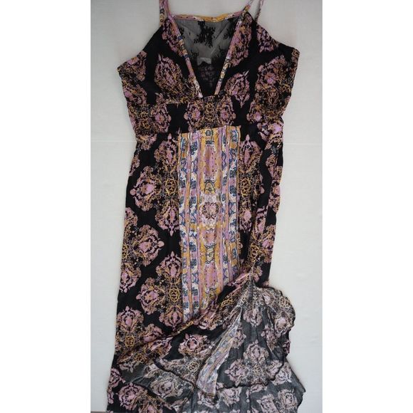 Free People OB1469383 Women's Sz M Black Combo That Moment Maxi Slip Dress $118+ - Picture 8 of 11